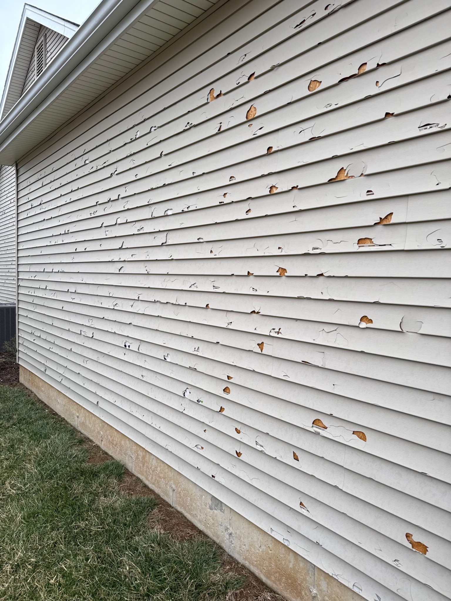 Vinyl siding hail damage
